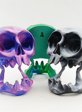 骷髅先生游戏周边创意3D打印骷髅头骨小众可挂壁支架摆件跨境爆款