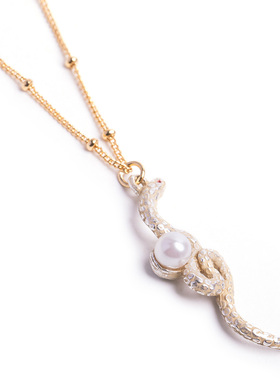 巡meguri精品Palnart poc白蛇项链珍珠日本手作优雅吊坠礼物女