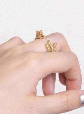 Palnartpocx4F抱抱猫咪戒指