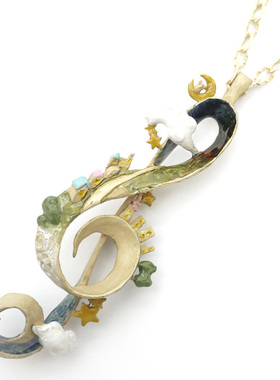 Palnart poc钢琴音符森系送闺蜜生日礼物带礼盒吊坠女小清新项链