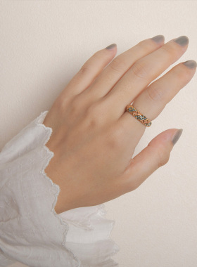 palnartpoc樱花纹样戒指指环合金