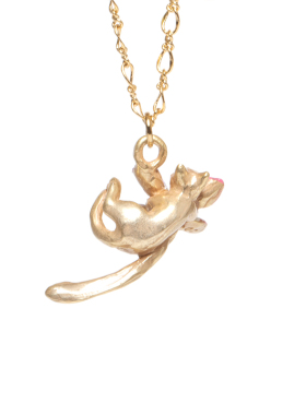 Palnartpocx4F花朵猫咪项链