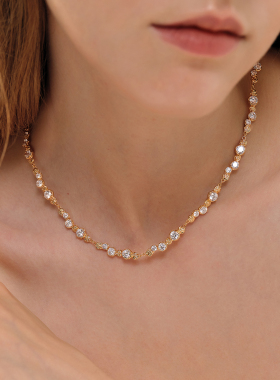 【王安宇同款】莓拉星辰925银锁骨链轻奢时髦金色项链情人节礼物