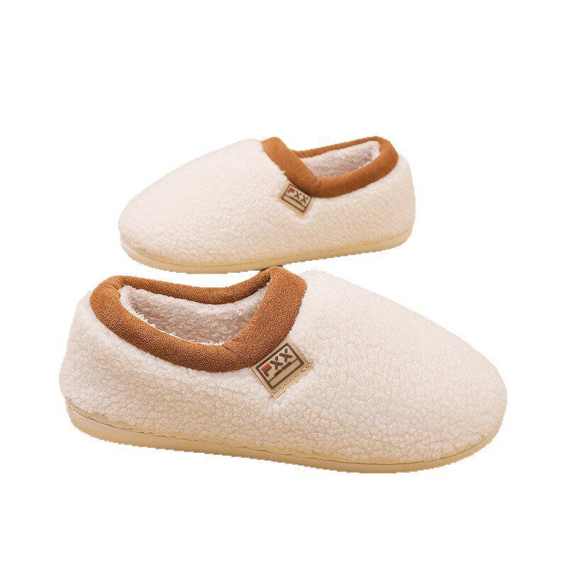 加绒感保暖纯色软底防滑棉新款男踩冬季厚底毛毛拖鞋女居家拖鞋屎 - 图3