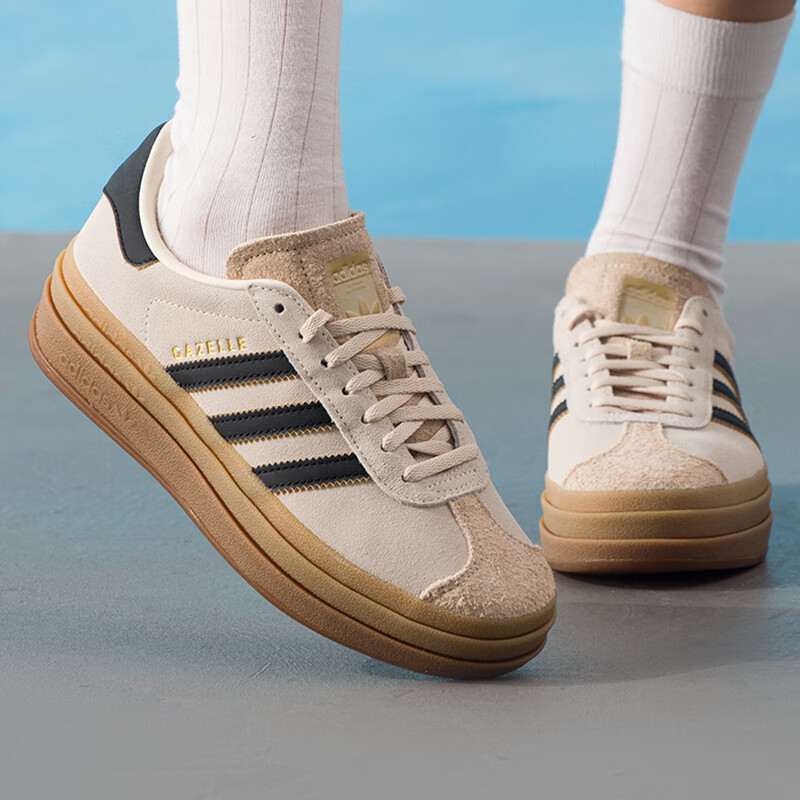 阿迪达斯三叶草女鞋GAZELLE BOLD W复古休闲鞋轻便低帮板鞋JS3892 - 图1