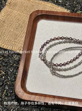 925银手链 JIUJIU【叠戴紫粉珠珠手链】通勤百搭简约手链装饰品12