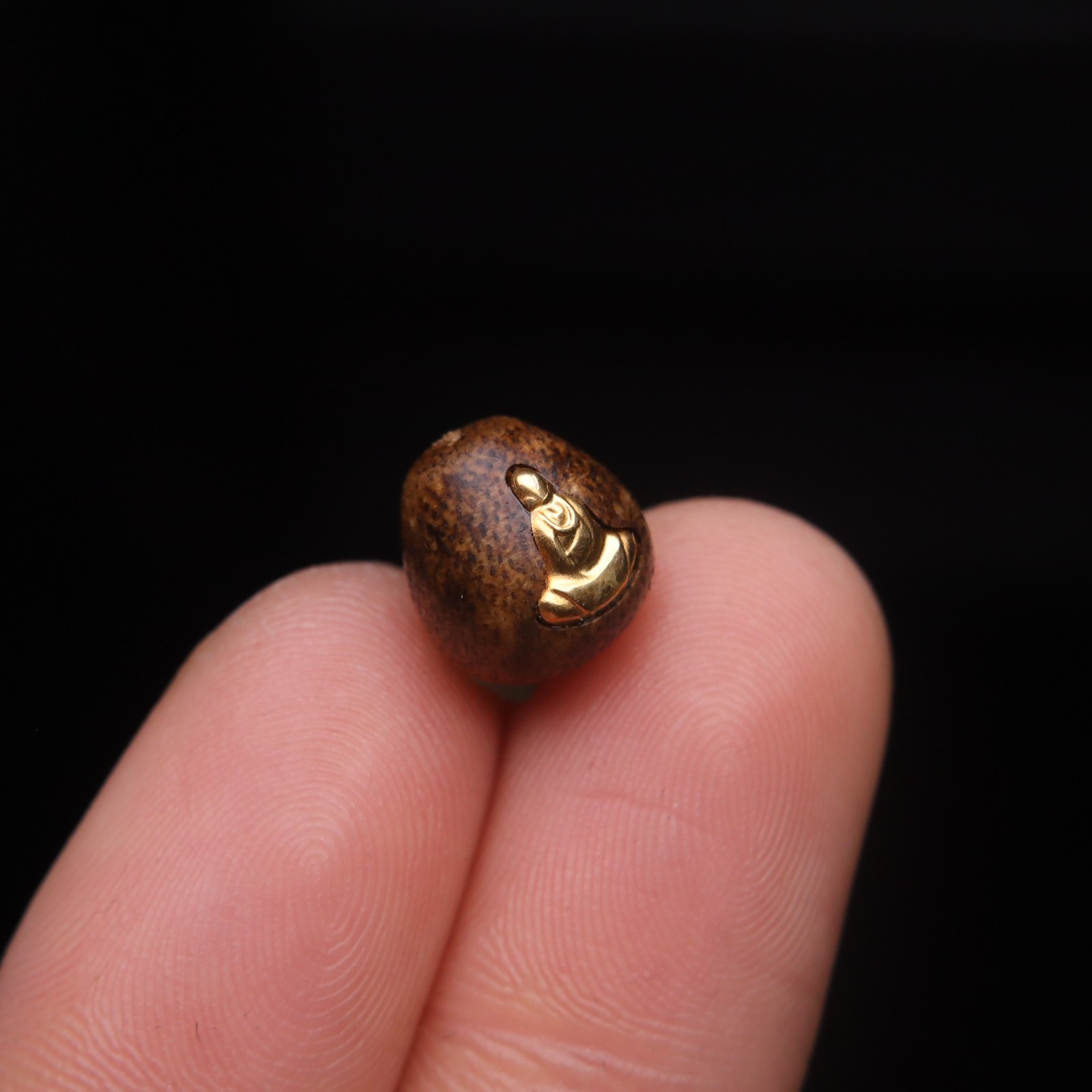 原创S925银镀金无相佛镶嵌天然沉香木水滴桶珠散珠DIY配饰配珠,淘宝优惠券,粉丝福利购,淘宝优惠卷