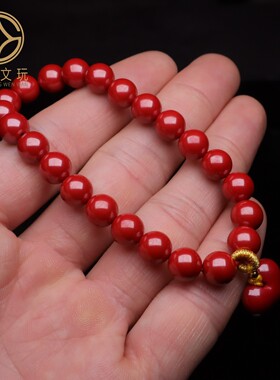 原矿天然帝王砂朱砂爱心手链手串散珠单珠红色圆女转运男手串圆珠