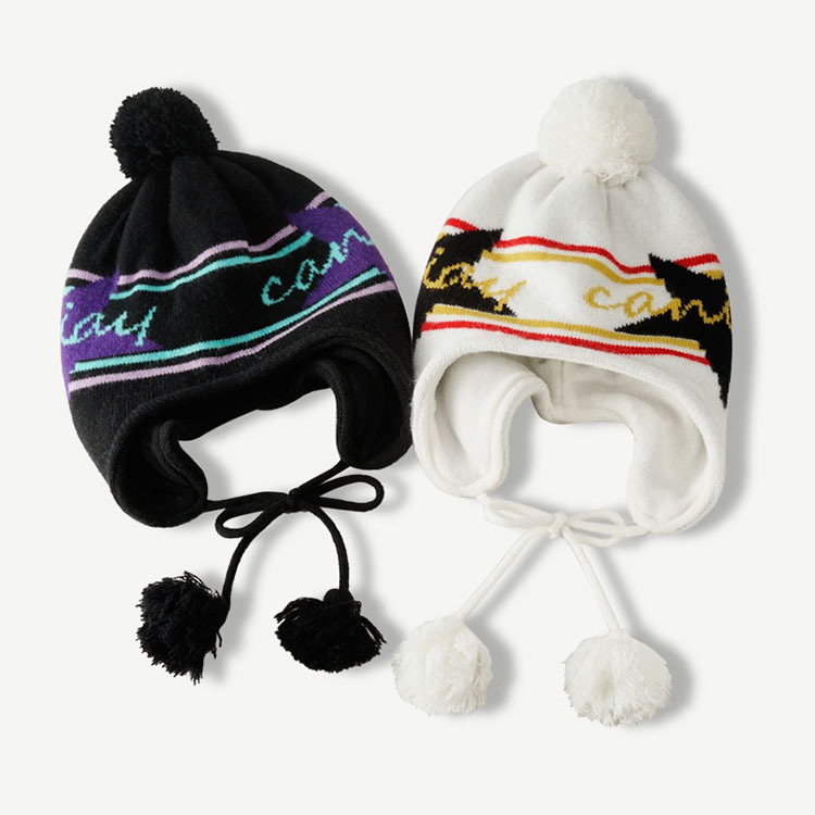 【莎然】秋冬帽子女冬季韩国小众可爱毛球针织毛线帽护耳保暖系带