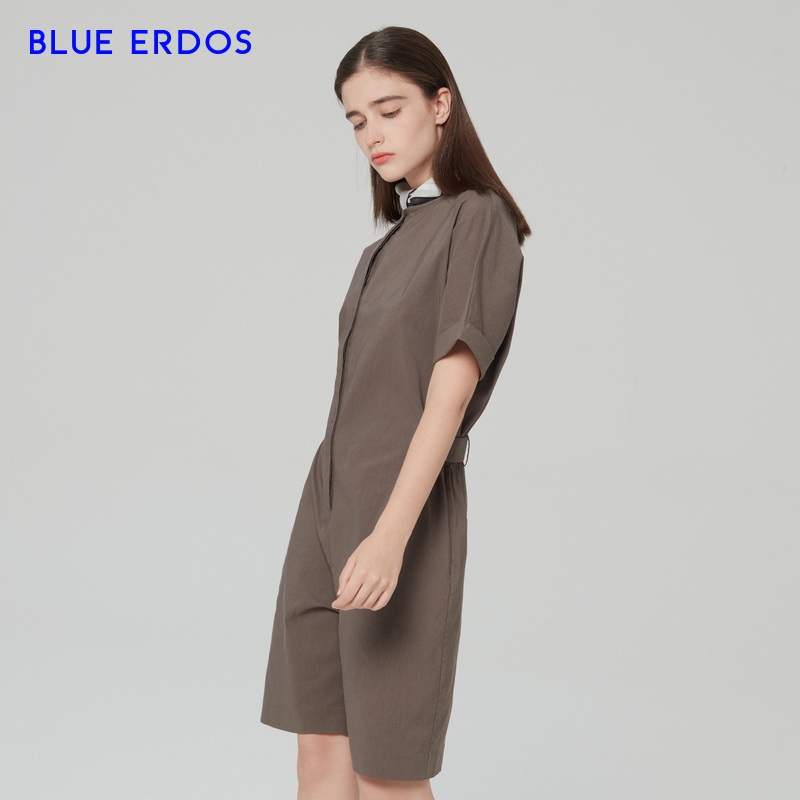 BLUE ERDOS女装 春夏休闲气质舒适圆领短袖女连体服 - 图1