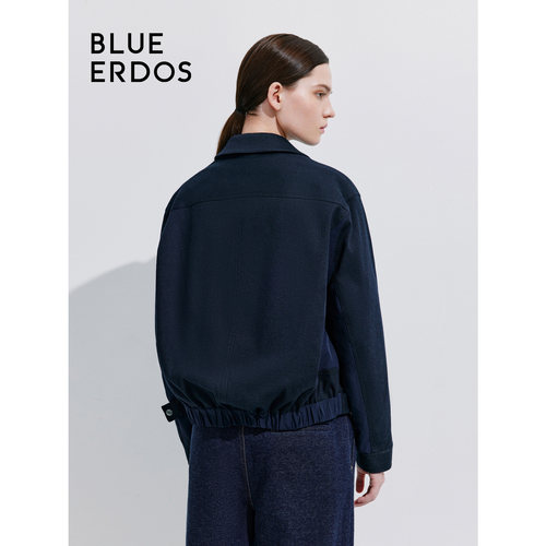 BLUE ERDOS简约纯色短款翻领工装风女外套B245J2005 - 图2