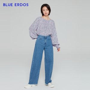 BLUE ERDOS女装 春夏通勤简约休闲纯棉牛仔裤女长裤裤子