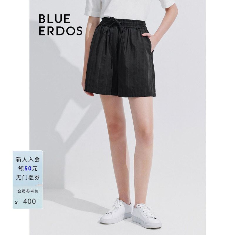 BLUE ERDOS 女装简约宽松A字舒适纯棉休闲短裤B245M5008