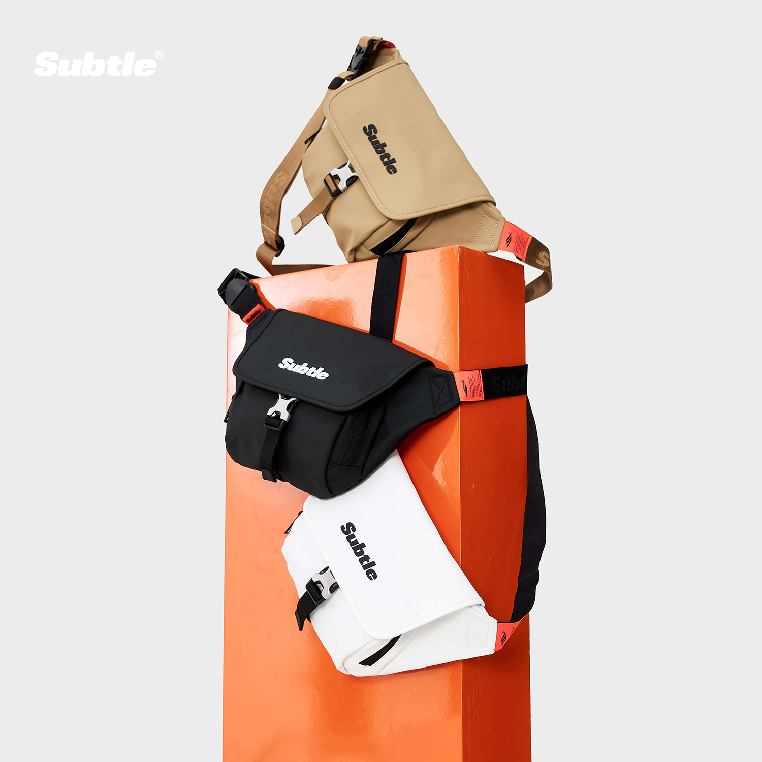 SUBTLEFREED邮差包男士机能斜挎包原创设计复古出行骑行单肩包女 - 图3