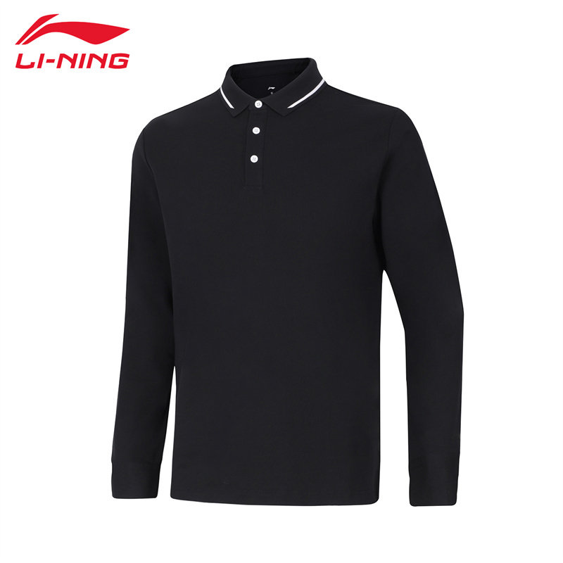 李宁长袖polo衫男子春夏新款轻薄棉质透气纯色简约运动服APLU207,淘宝优惠券,粉丝福利购,淘宝优惠卷