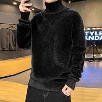 Water Mink Suede High Collar Sweater Male Autumn Winter Add down thickened Pure Cashmere Cashmere Sweatshirt For Men Warm Sheep Sweatshirt