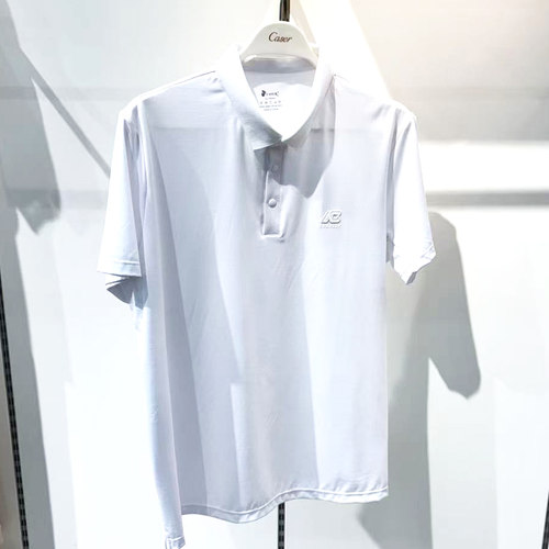 caser凯撒夏季男士冰霸罗马立体字母翻领短袖T恤衫衬衣AM05-6521 - 图1