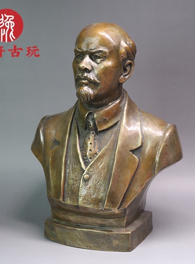 铜雕工艺品伟人雕塑像列宁像黄铜半身像客厅办公室书房装饰摆件