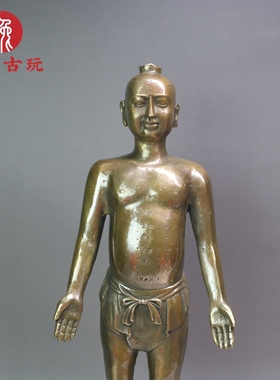 纯铜针灸人模铜人体经络图摆件中医药医馆诊所经络针灸穴位小铜人