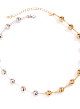 圆球项链Color blocking bead temperament round ball necklace