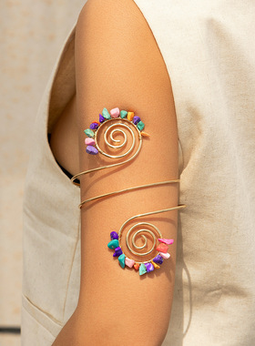 Beaded Spiral Line Arm Chain Arm Ring时尚串珠螺旋线臂链