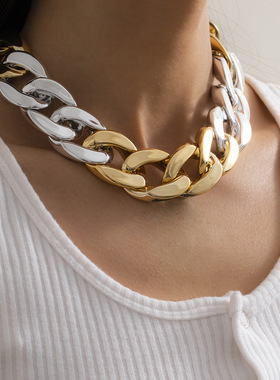 女单层链条项链Female exaggerated single-layer chain necklace