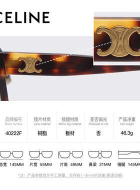 CELINE思琳凯旋门大框百搭太阳镜