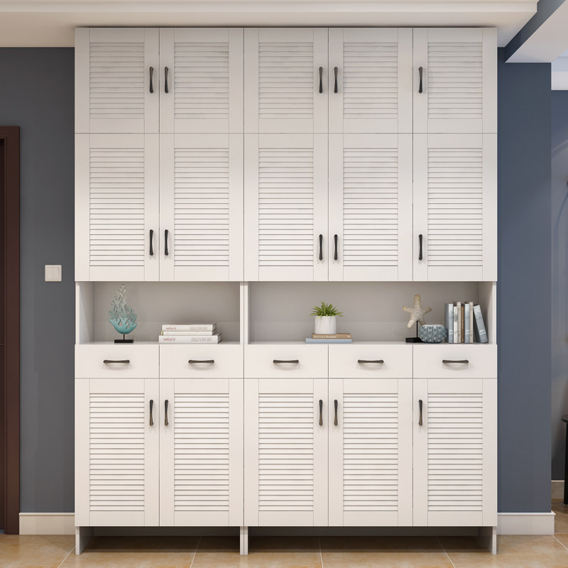 百叶门鞋柜玄关柜门厅柜储物柜大容量组合鞋柜门厅柜定制高鞋柜 趣品店