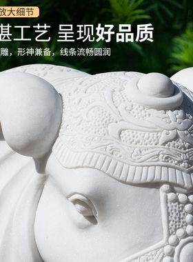 天然石雕大象一对汉白玉镇宅石象别墅酒店门口风水石头象雕塑包邮