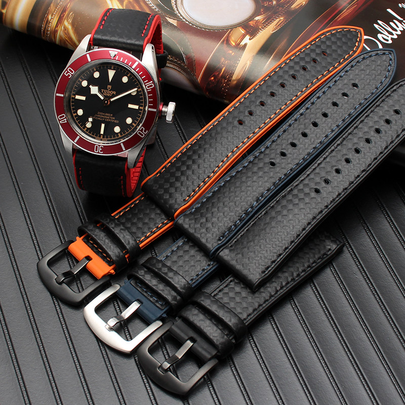 帝陀男帝舵帆布硅胶带20 22mm表带 凯帝尼配件