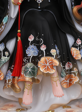 汉白玉新款九尾娘娘九姑娘像体真身家用九尾狐神像工艺品家居摆件