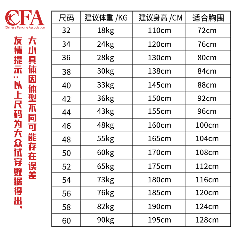 击剑服套装儿童成人三件套装备花重佩比赛保护服透气CFA450N900N-图2