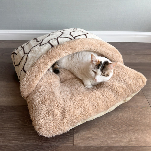 猫睡袋猫窝冬季保暖封闭式猫咪睡觉窝羊羔绒仿兔绒冬天加厚狗狗窝 - 图3