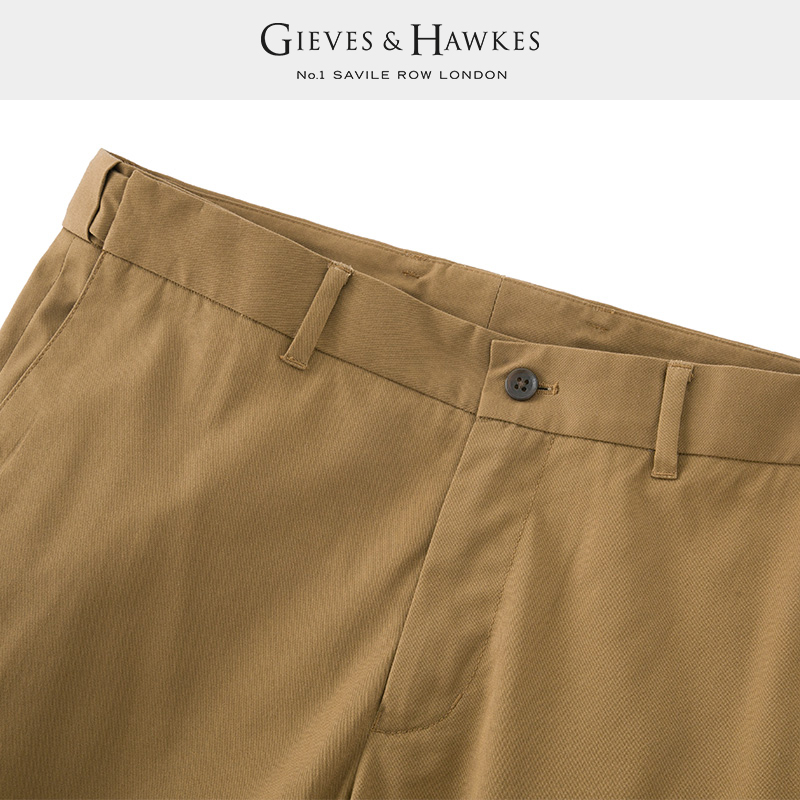 GIEVES&HAWKES/君皇仕GH男士棉质混纺休闲直筒商务长裤G4561EI081 - 图1