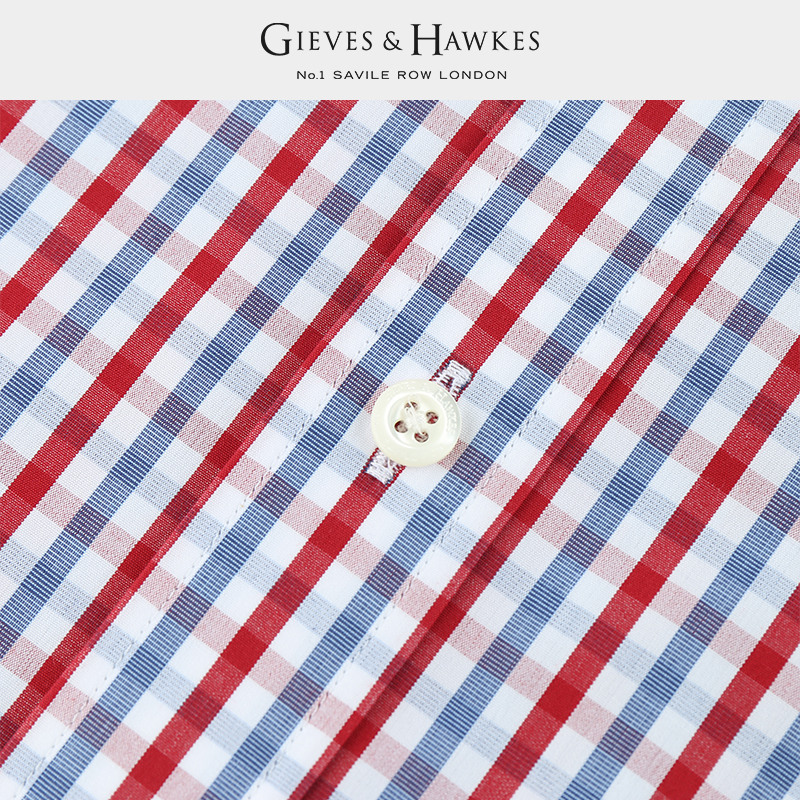 GIEVES&HAWKES/君皇仕男格纹商务休闲长袖衬衫衬衣纯棉G4739041I1 - 图2