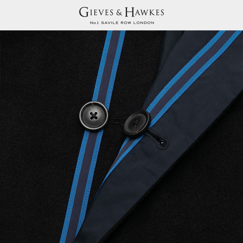 GIEVES&HAWKES/君皇仕GH男士羊毛羊绒正反两穿毛呢大衣G40I6AI011 - 图3