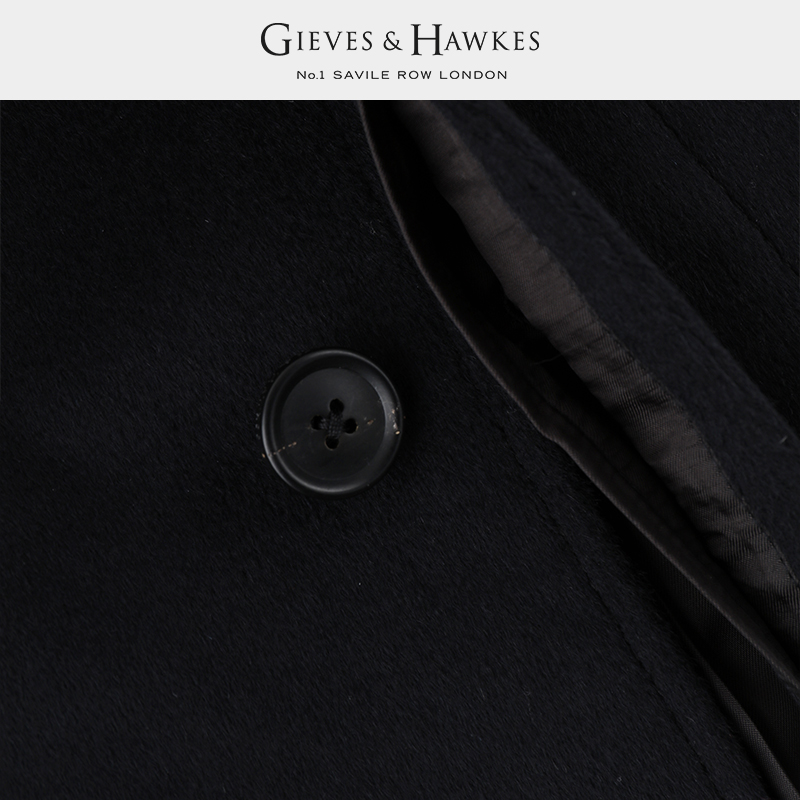 GIEVES&HAWKES/君皇仕GH男士秋冬纯山羊绒毛呢大衣外套G46I6E1011 - 图2