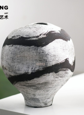 空合侘寂风手工景德镇陶瓷花瓶