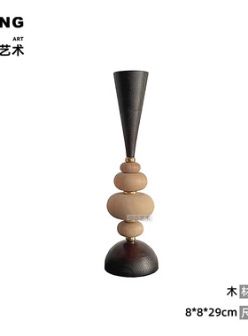 空合老钱风花艺烛台托盘组合餐厅