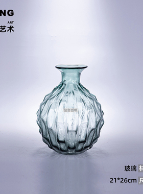 空合轻奢玻璃花瓶创意装饰摆件