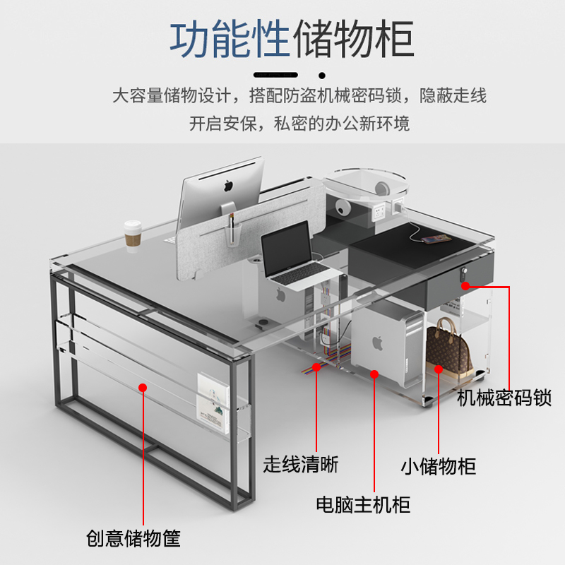 上海职员办公桌椅组合简约现代四4六6八人工作位办公室卡座员工桌