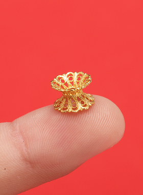 S925银镀金花托隔片隔珠配饰
