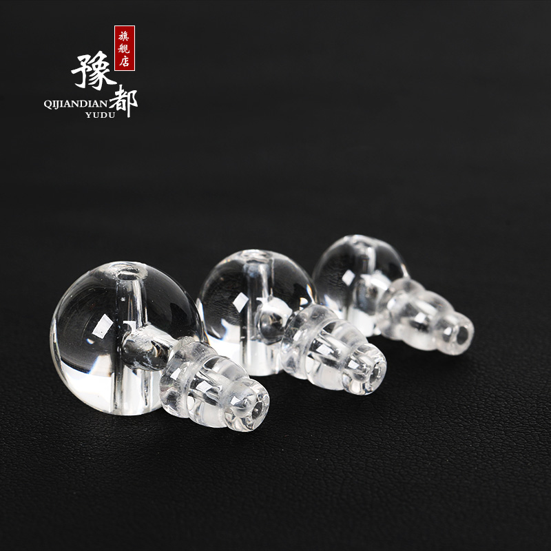 豫都diy天然白水晶茶晶佛头三通佛塔手链佛珠手串配件菩提配饰圆