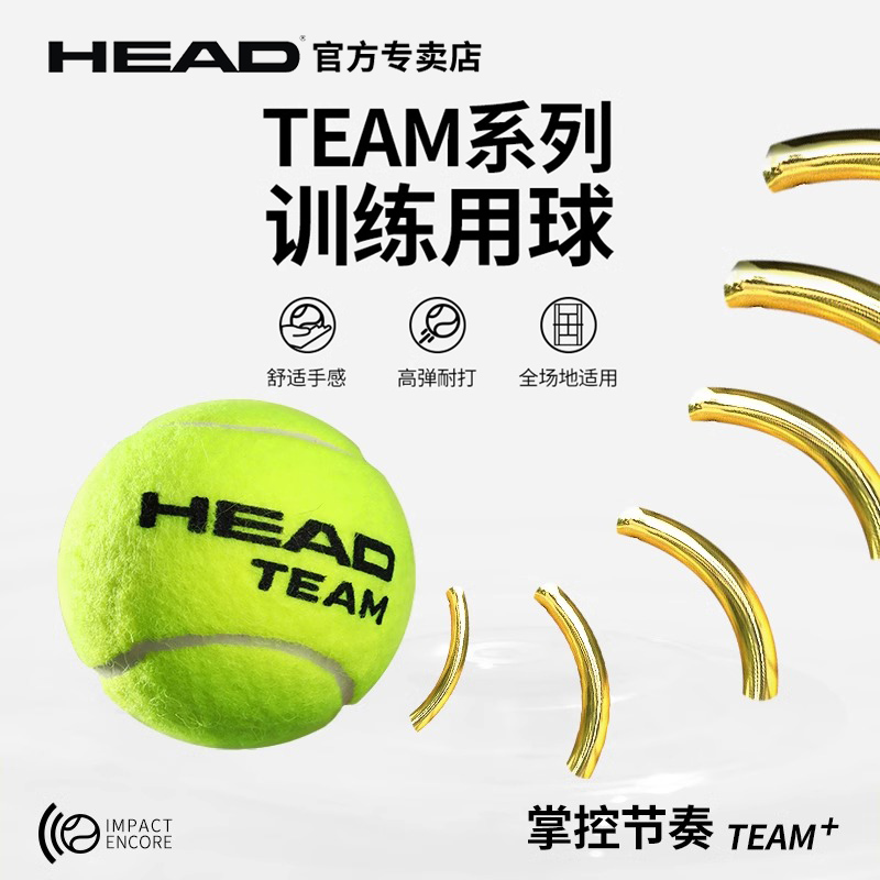 HEAD海德网球ball比赛训练用球单人练习训练专业TEAM无压有压网球 - 图0