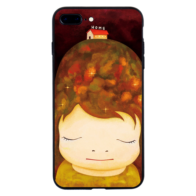 奈良美智适用iPhone13保护套苹果8p/XR/XS Max手机壳11/12/14/15promax大头娃娃浮雕全包防摔保护套华为vivo