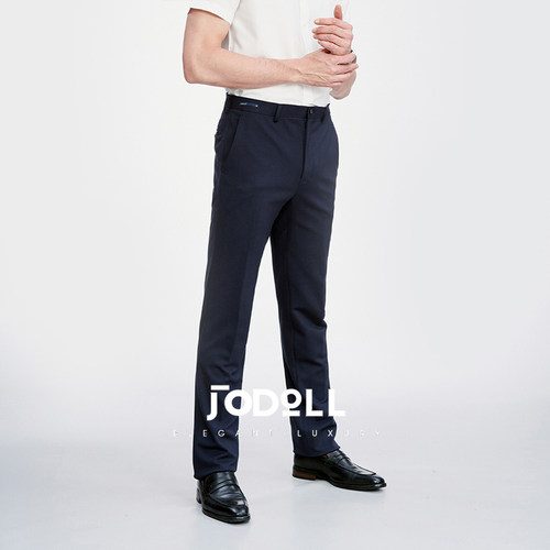 JODOLL乔顿商务绅士修身单西裤男士百搭藏青色直筒裤职业上班长裤 - 图0