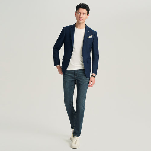 JODOLL乔顿【绵羊毛羊绒】单西服男商务休闲修身净色职业上班便西 - 图2