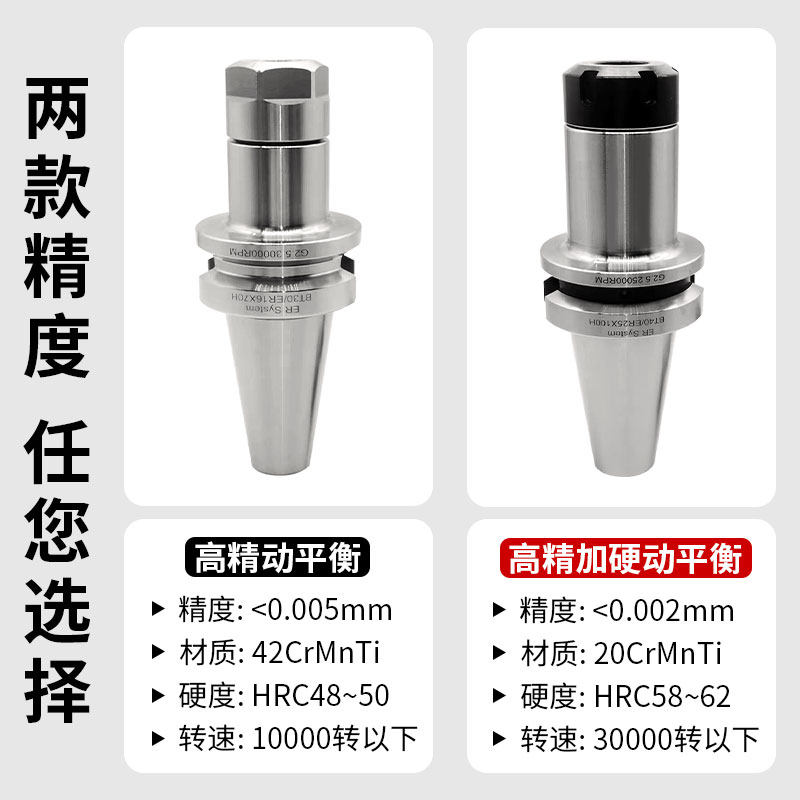BT30/40/50数控高精度动平衡刀柄ER16/20夹头筒夹CNC加工中心刀柄,淘宝优惠券,粉丝福利购,淘宝优惠卷