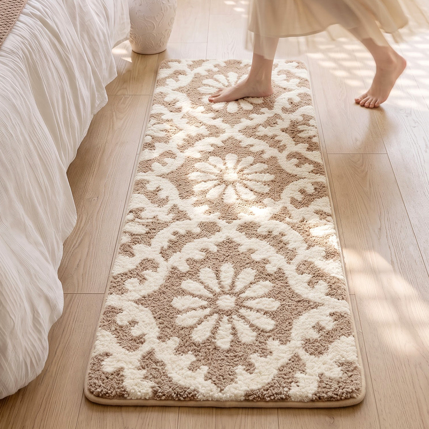 Dajiangzhong antique style retro floral strip bedside carpet