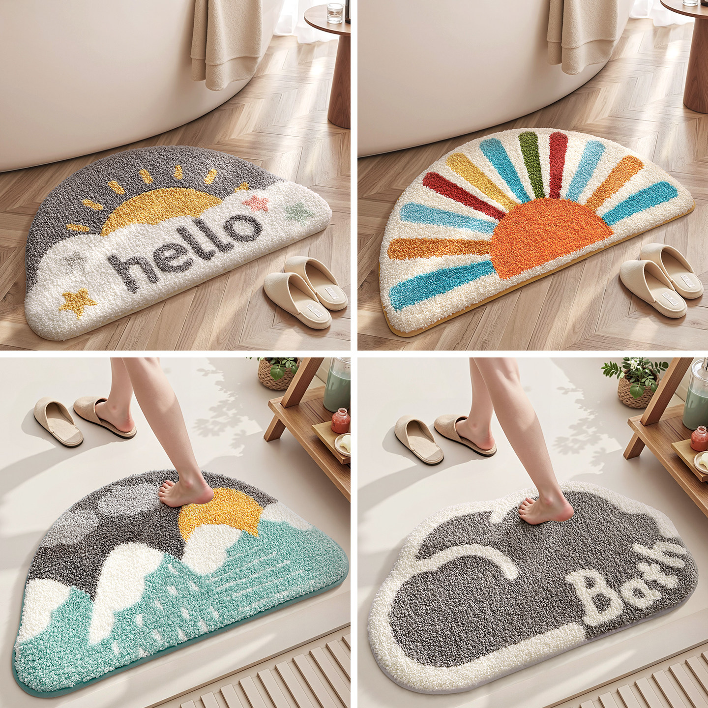 大江半圆浴室柜防滑卫浴吸水脚垫门口门垫厕所加厚卫生间专用地垫,淘宝优惠券,粉丝福利购,淘宝优惠卷